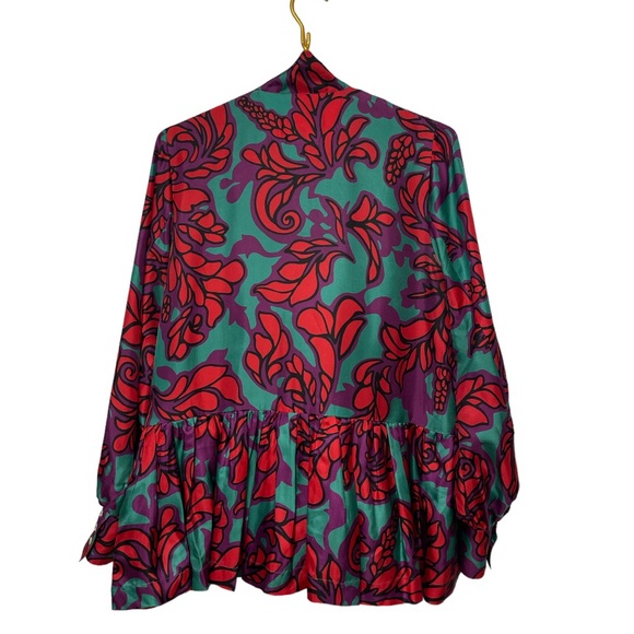 Le Sarte Pettegole Women’s Silk Floral Blouse EUC Vibrant Size 38 US 4 - Picture 4 of 6